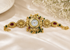 Kashmiri Gold-Plated  Watch with Ruby & Emerald Stones