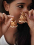 Antique Finish Lakshmi Temple Bridal Jhumkas