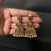 Gold Plated Jhumka Earrings: Indian Wedding Temple Jewelry
